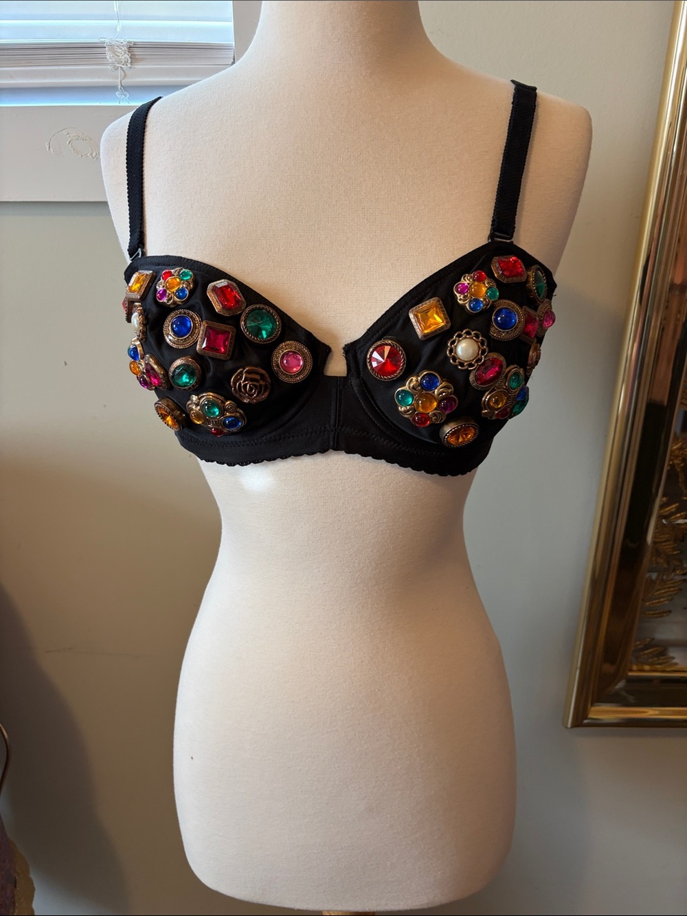 Black Jewel-Embellished Underwire Bra - Women Intimates
